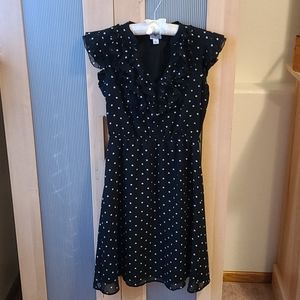 Worthington black & white polka dots dress. Size 4